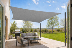 INCHRISL front view of gray shade sail showing clean straight-edge design and coverage