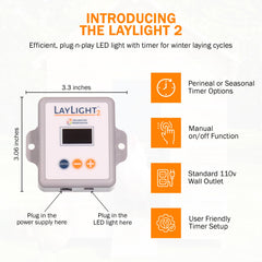Incubator Warehouse LayLight2 timer display with buttons for simple programmable scheduling