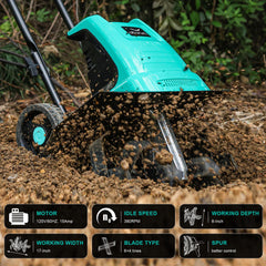 IncwBo close-up of six rust-resistant blades for reliable soil cutting
