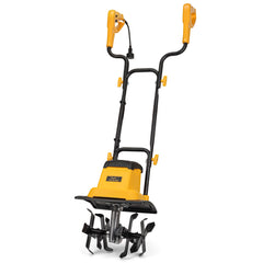 IncwBo front view of 12 inch electric tiller showing compact power and quick bed prep