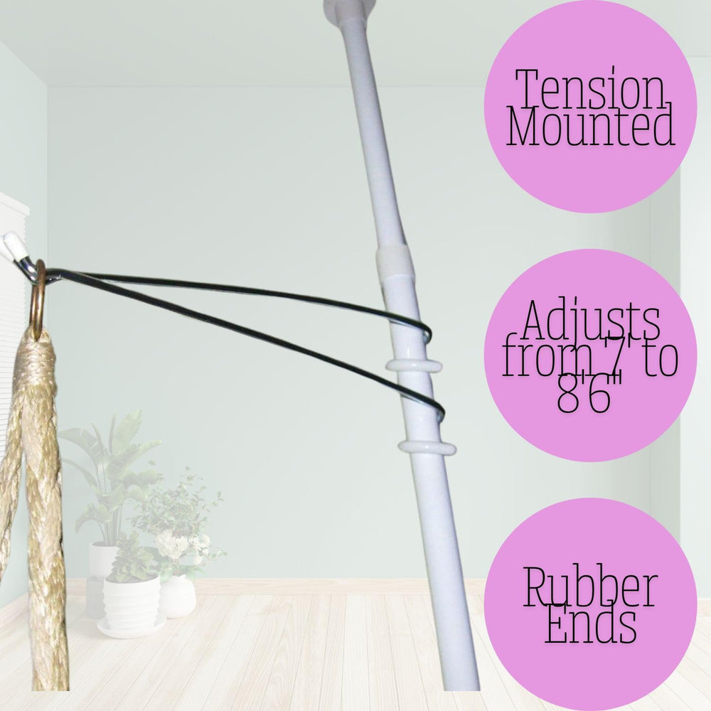 INDOOR PLANT POLE telescoping section and spring lock for secure height adjustment