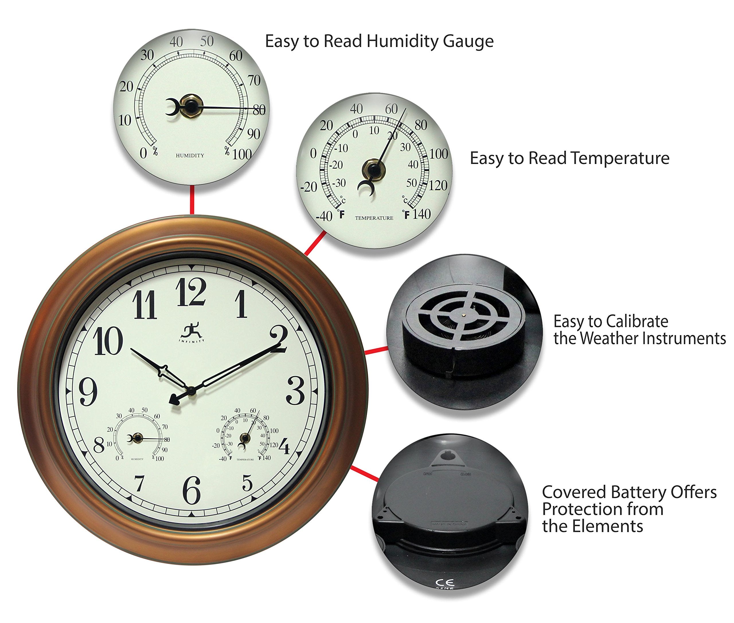 Infinity Instruments Craftsman mounted on porch wall providing style and outdoor info