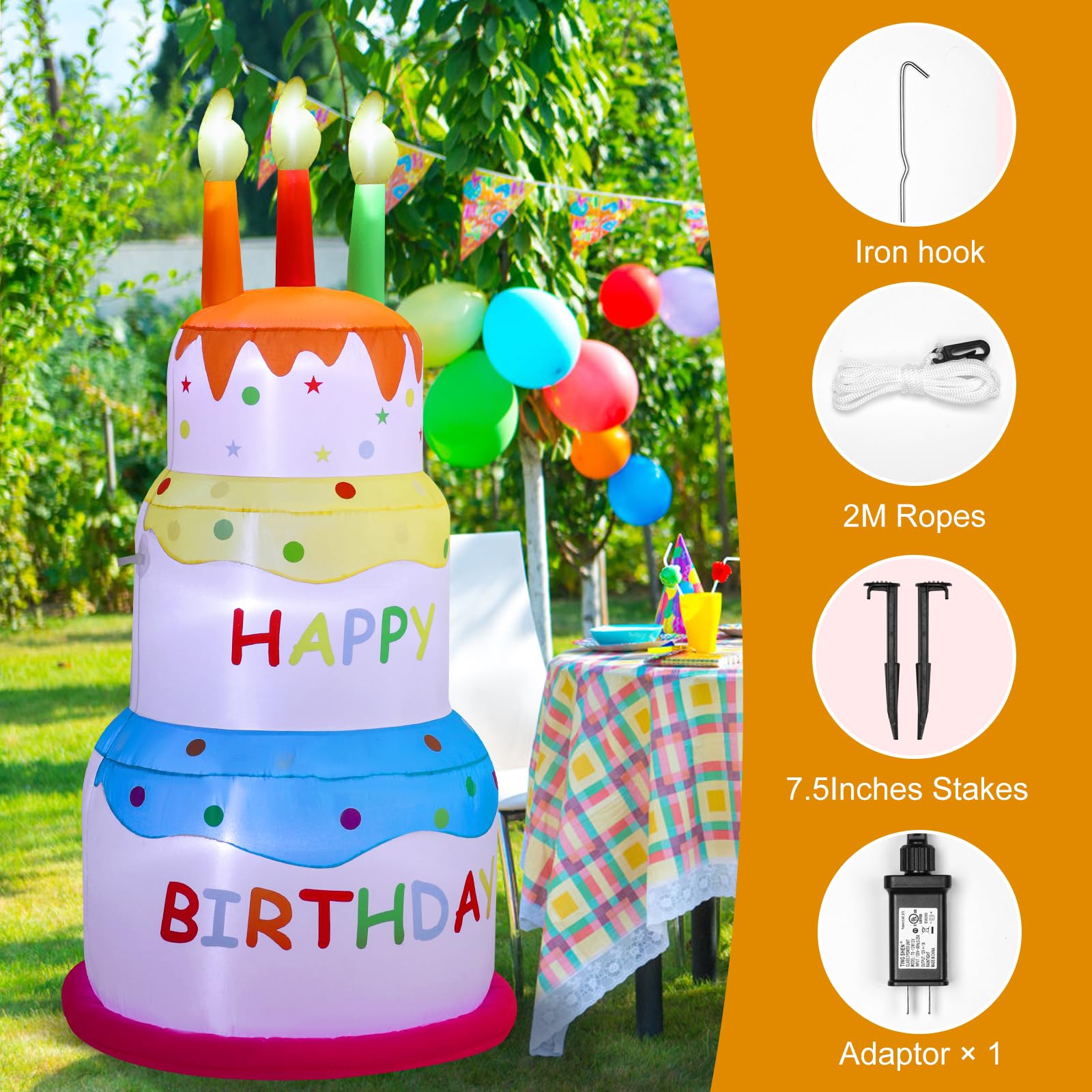 InfleasJoiy illuminated cake in yard to enhance evening events
