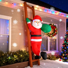 InfleasJoiy front view of 8ft Santa inflatable bright curb appeal