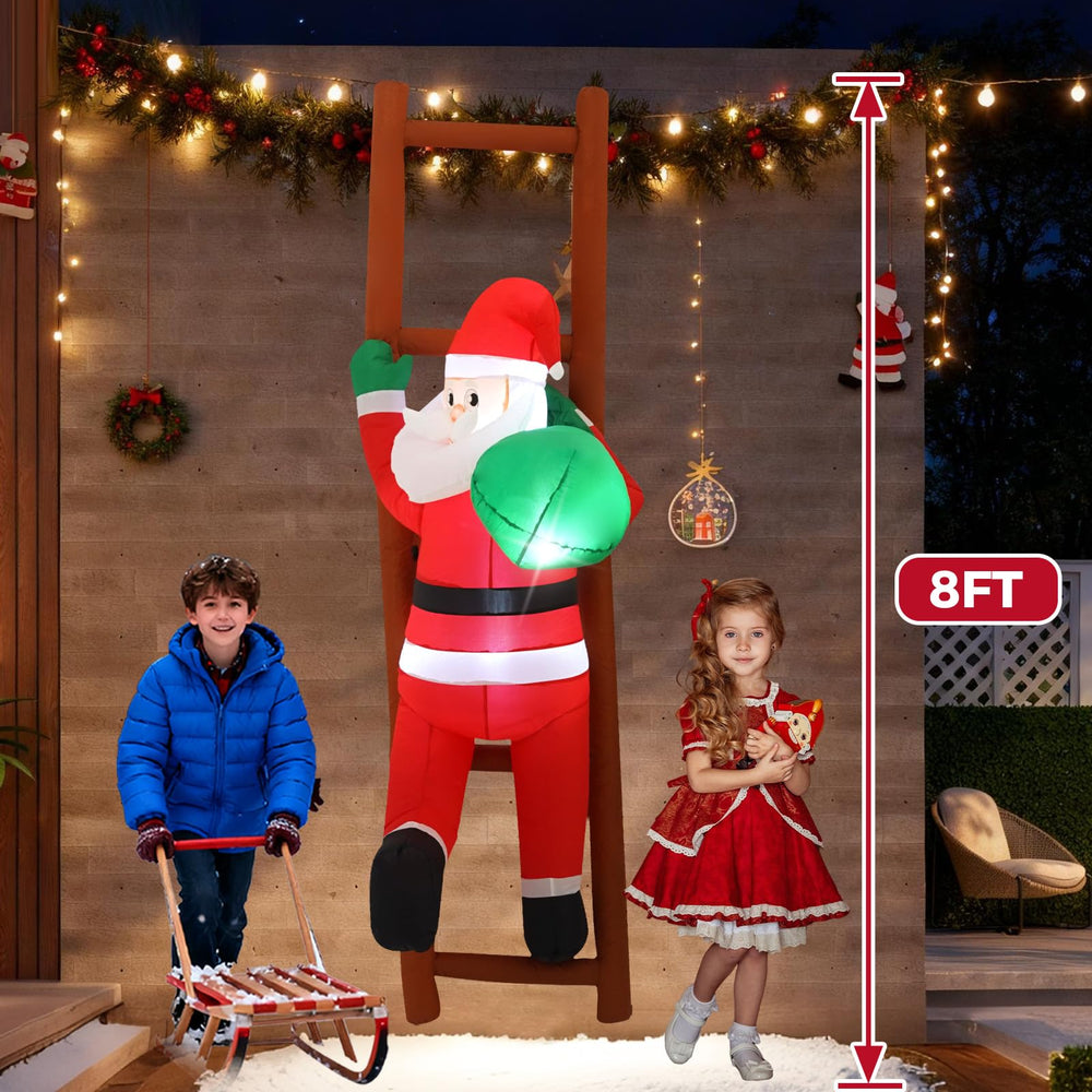 InfleasJoiy ladder and Santa detail showing durable stitching benefit
