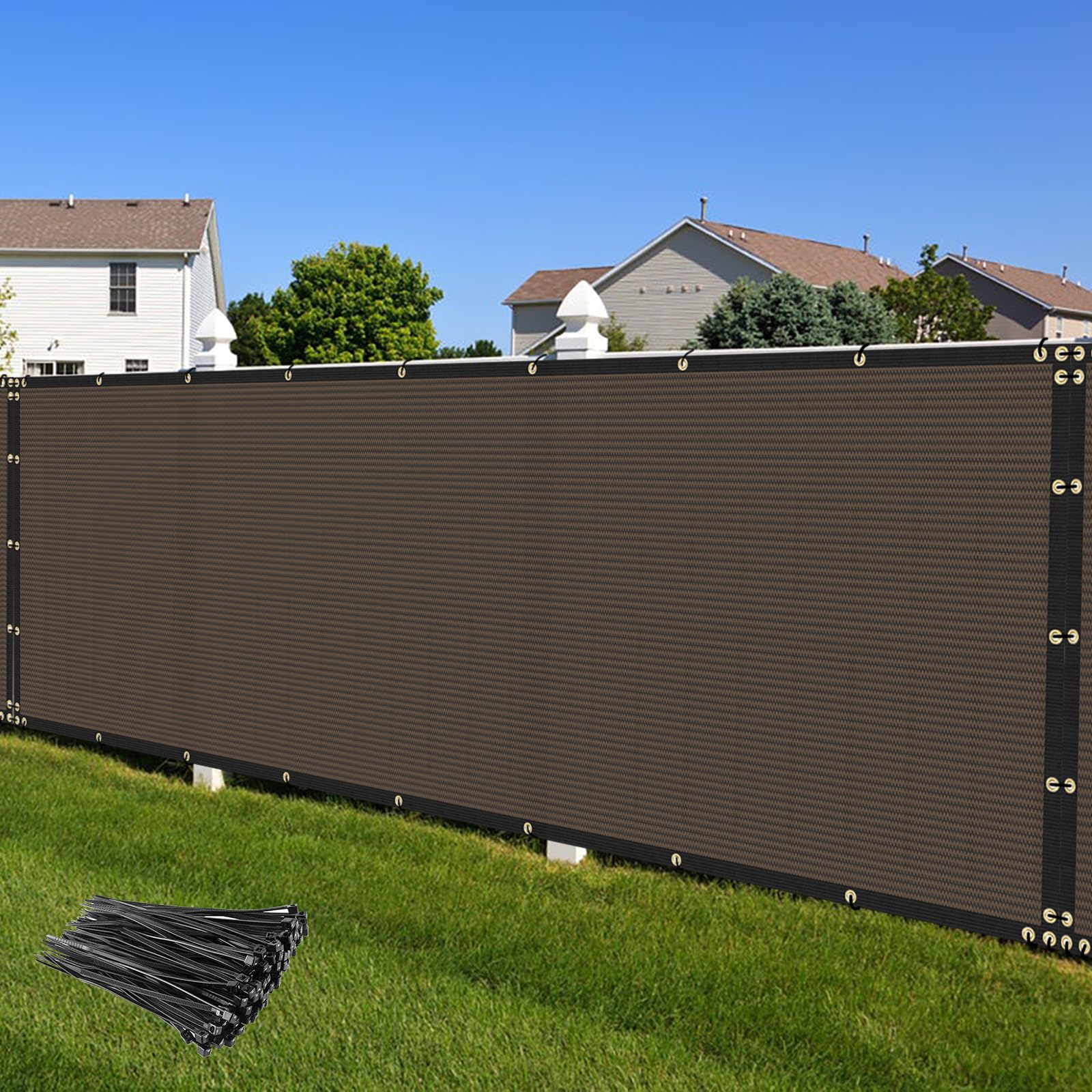 INFRANGE lifestyle scene of backyard with screen creating discreet patio environment
