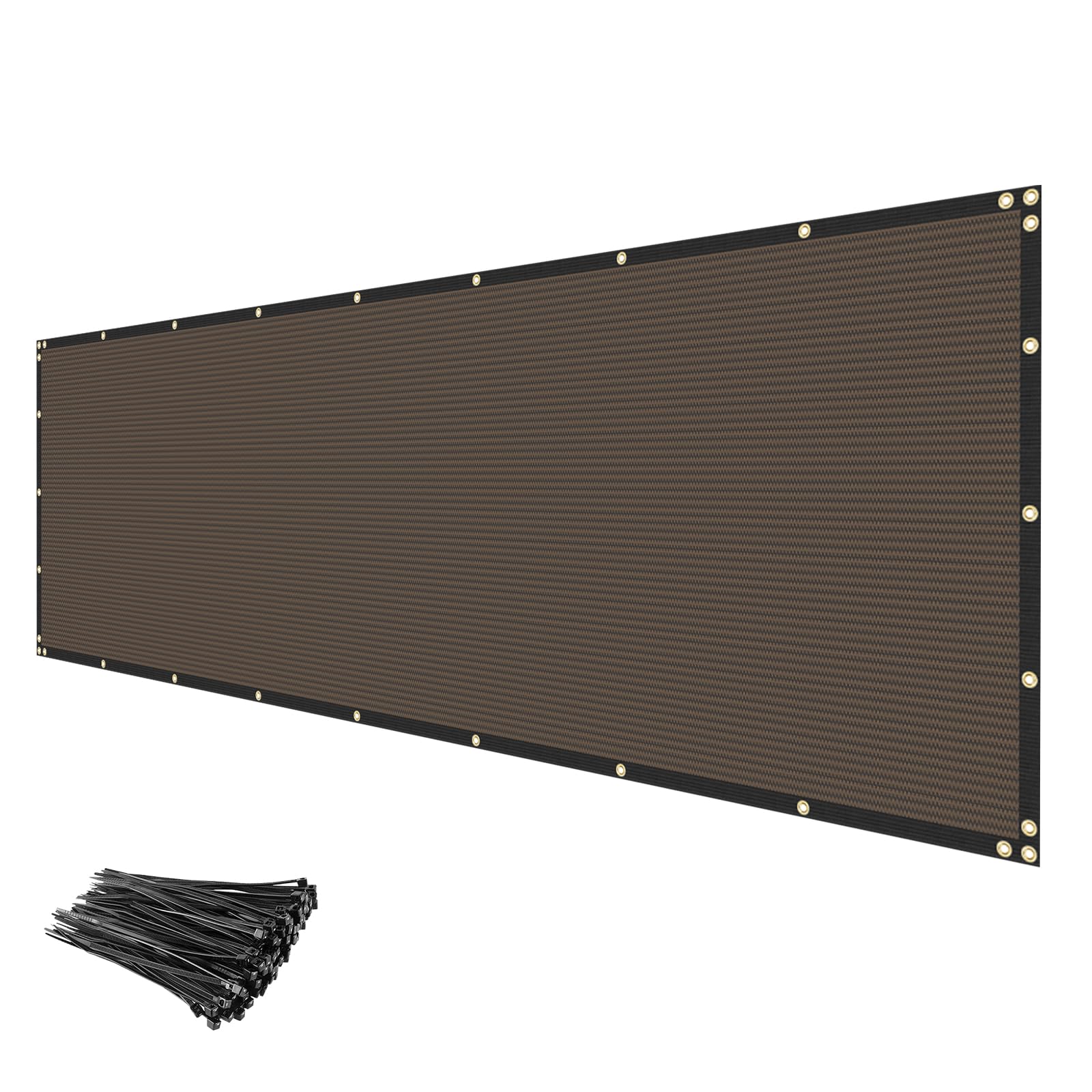 INFRANGE front view of brown 5x25 privacy screen showing full panel and color benefits