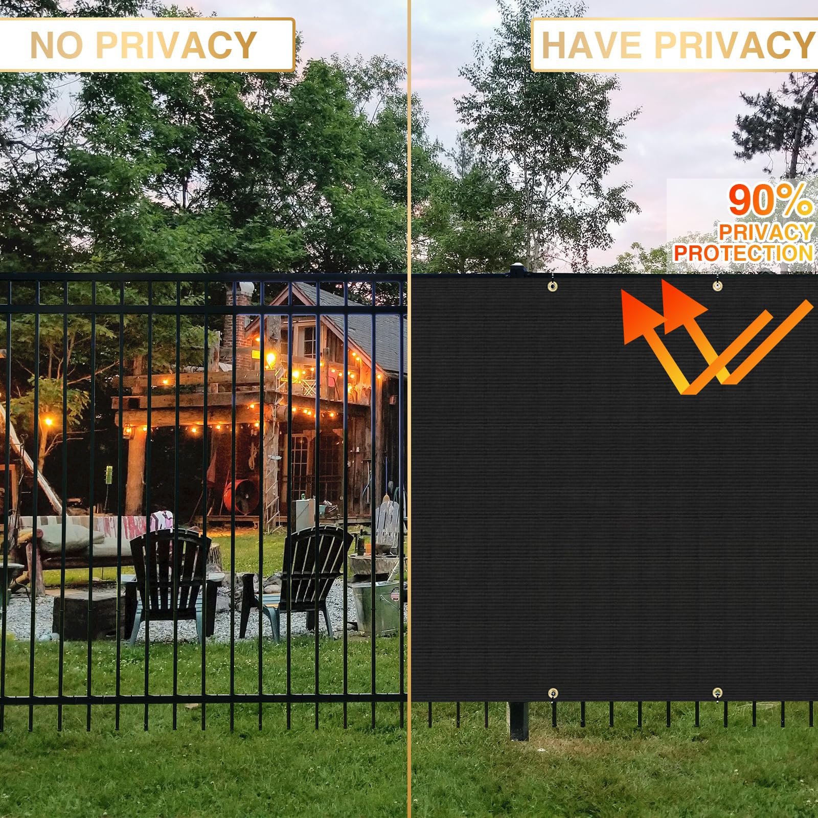INFRANGE installed on chain-link fence providing privacy and wind protection