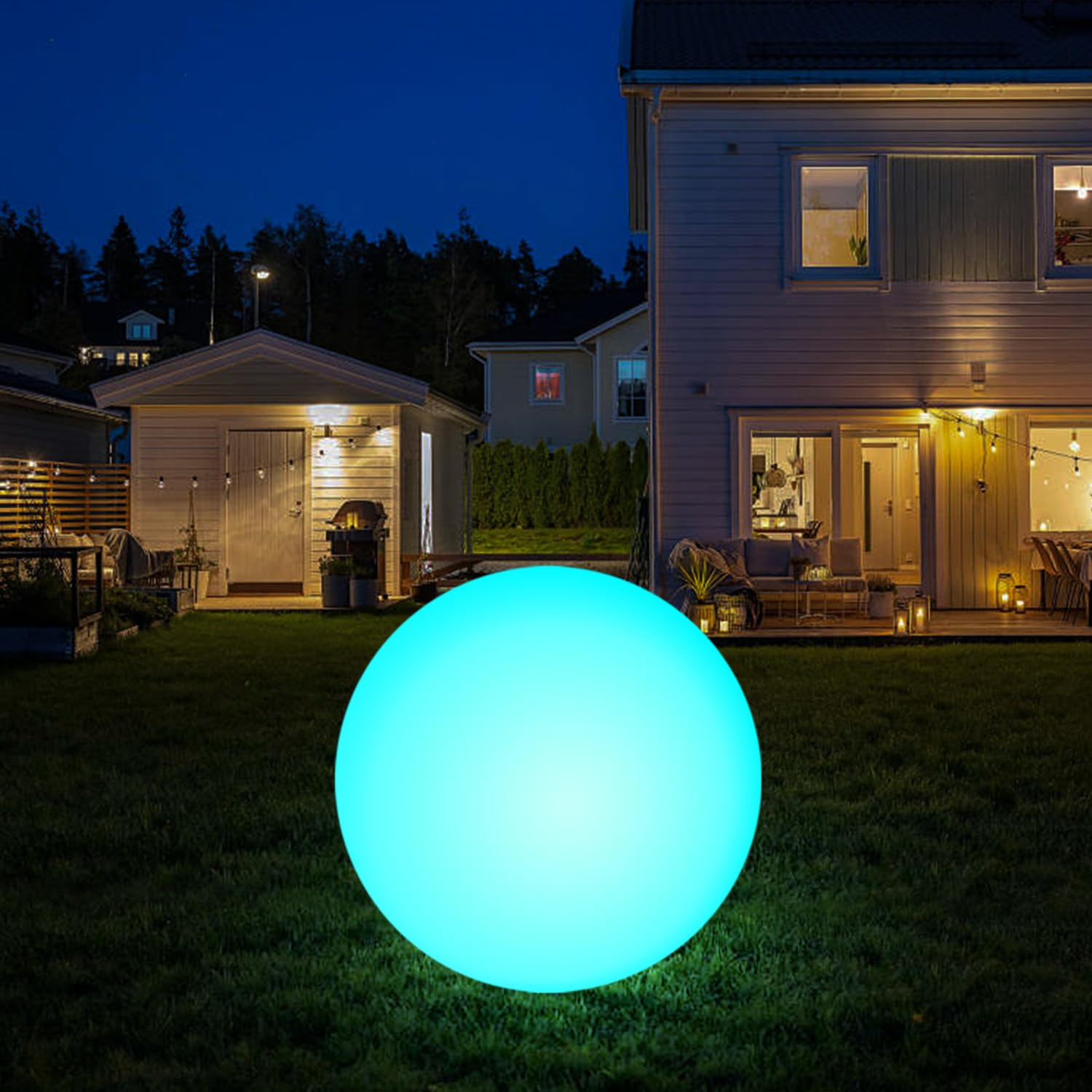 infray front view globe showing colorful illumination and decorative appeal