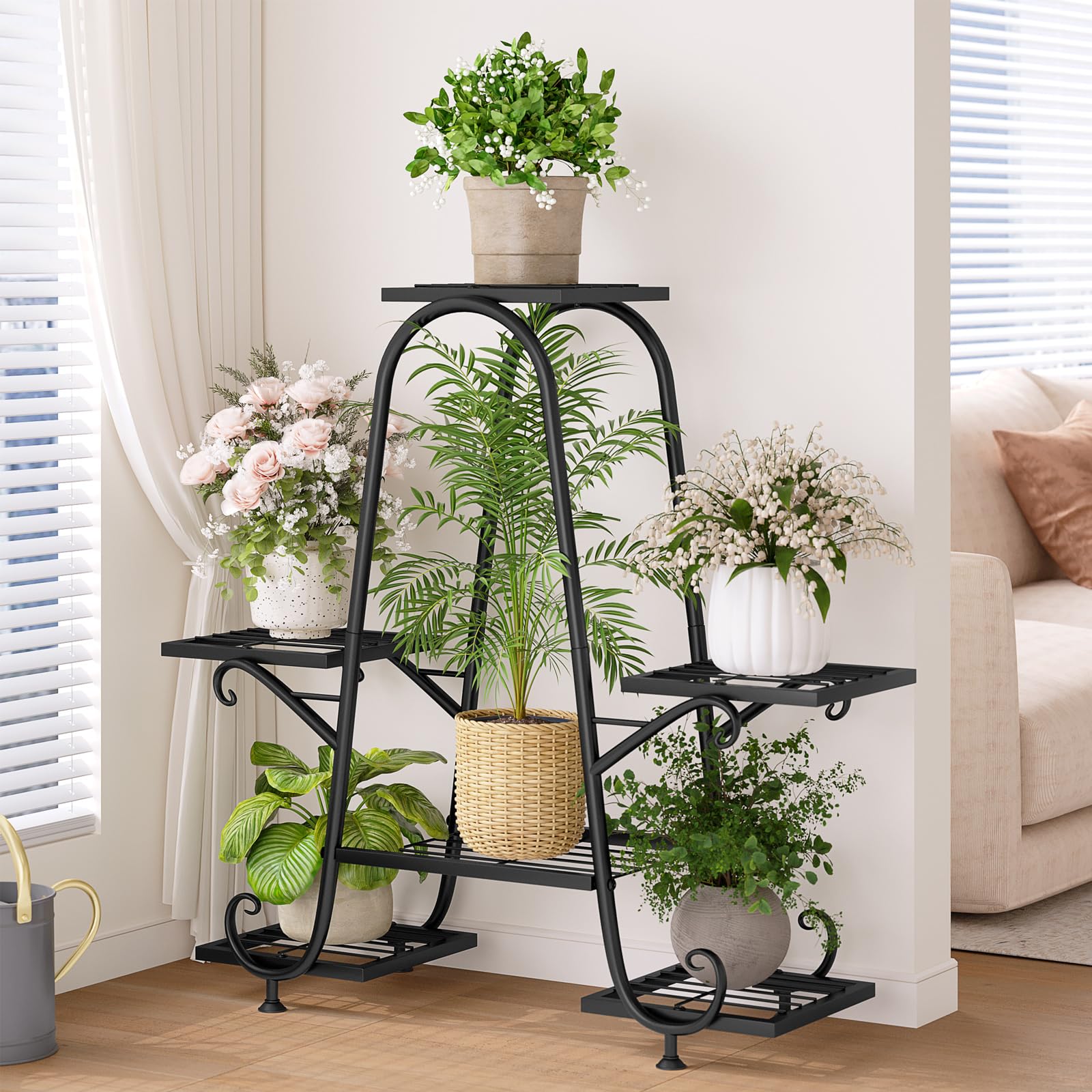 INGIORDAR plant stand styled on balcony showing space-saving vertical display