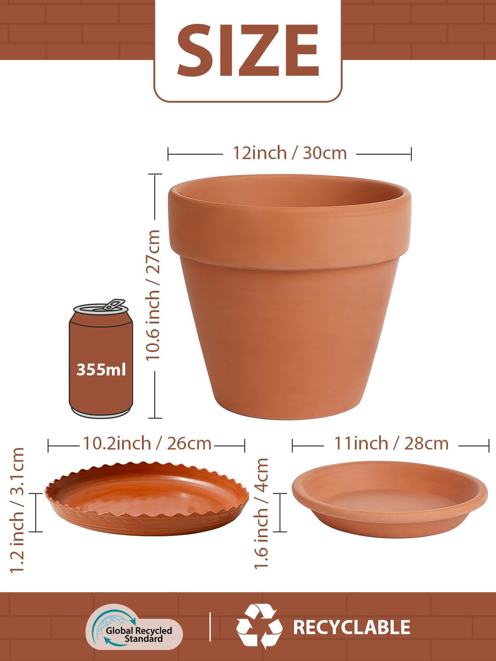 INGOFIN close-up of clay texture highlighting porous terracotta for better root aeration