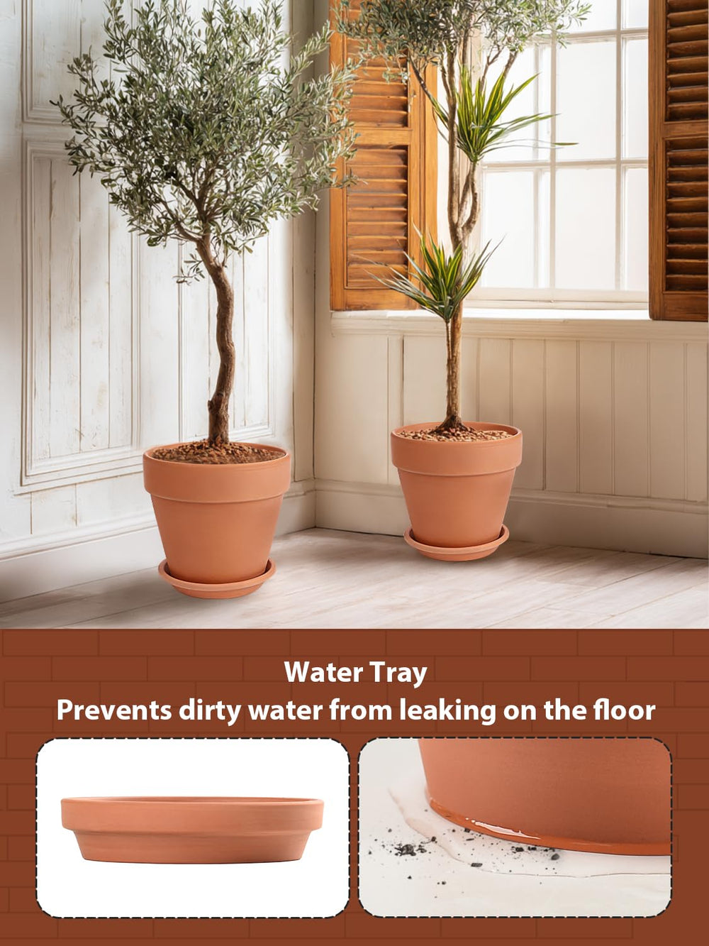 INGOFIN saucer and rim detail demonstrating secure fit to protect surfaces from runoff