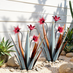 inihpocv front view of two agave sculptures showing durable yard appeal