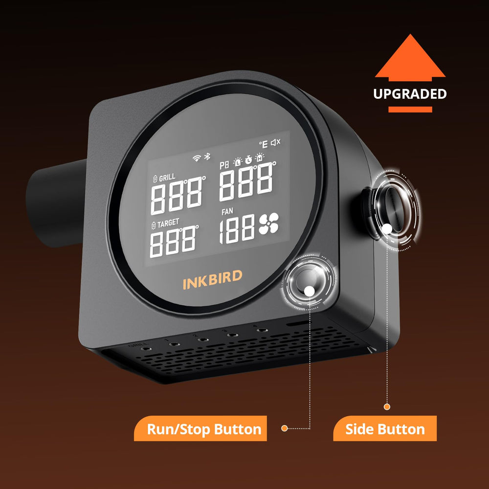 Five Inkbird stainless steel probes arranged showing multi‑point monitoring