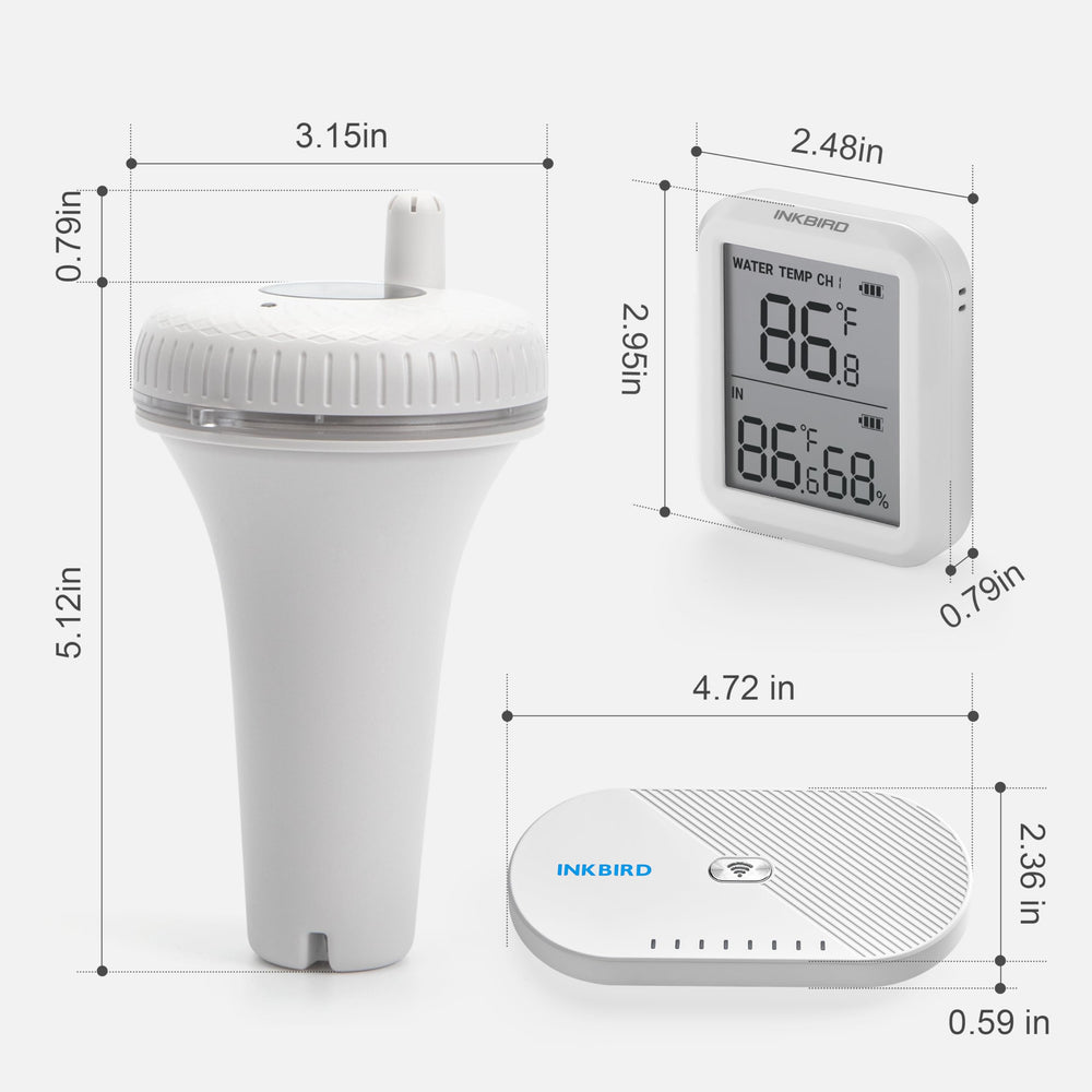 Inkbird floating thermometer top detail showing durable construction and clear sensor access