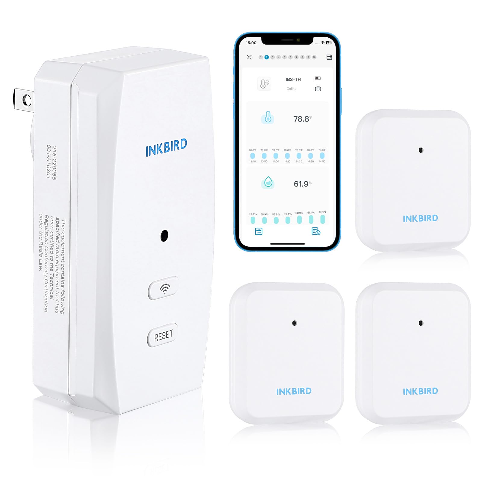 Inkbird gateway and three sensors with neat benefit of multi-room monitoring