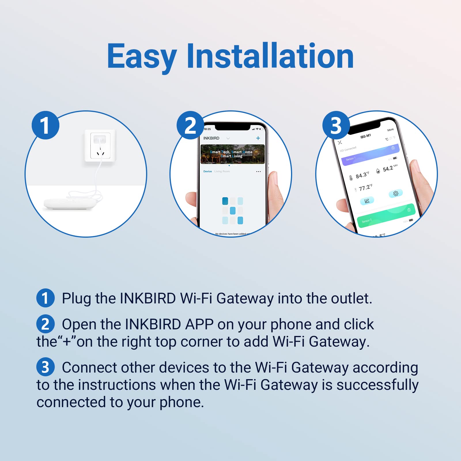 Inkbird gateway mounted near router illustrating easy home setup and constant cloud connection