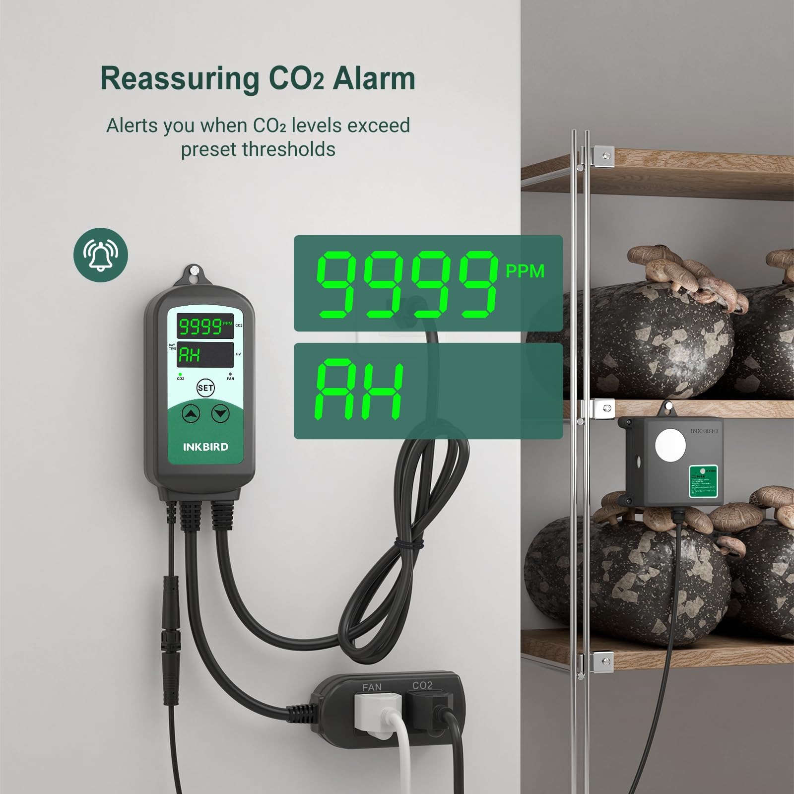 Inkbird ICC-510 running an inline fan to prevent over-enrichment and balance air