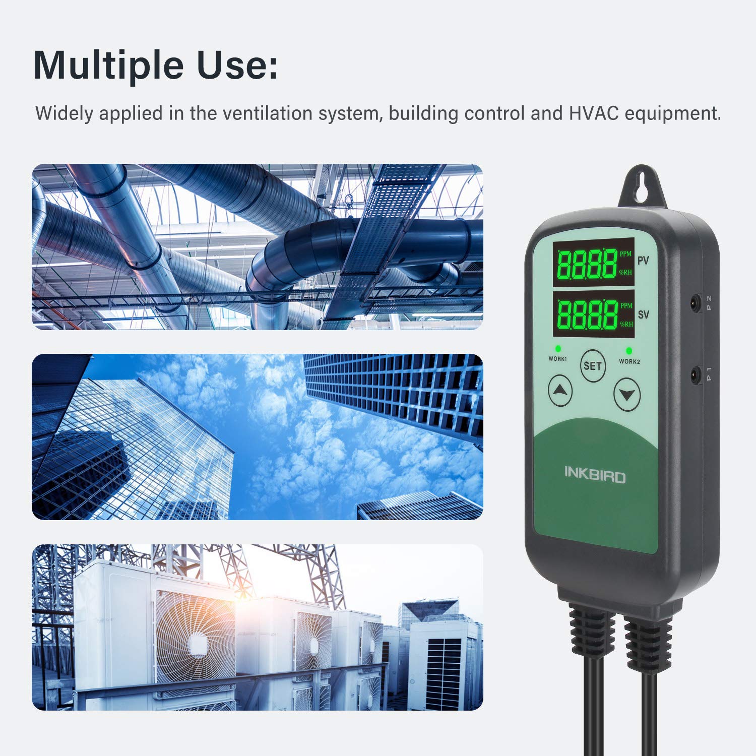 Inkbird unit held in hand to show compact size and installation scale
