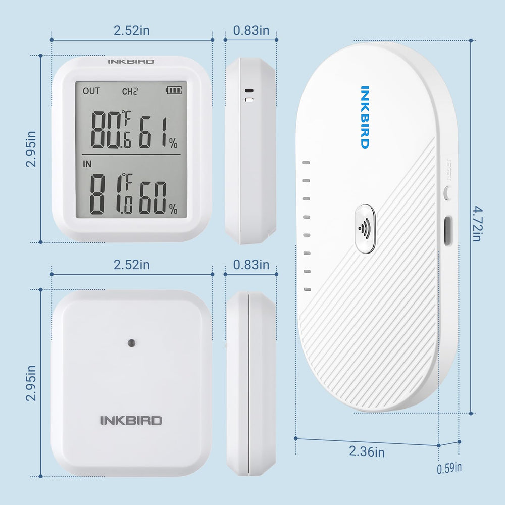 Inkbird sensor closeup showing LCD and easy reading for quick checks