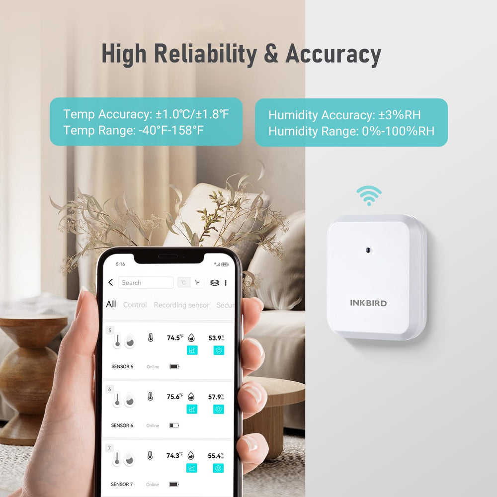 Inkbird sensor edge showing waterproof mesh for protected outdoor use