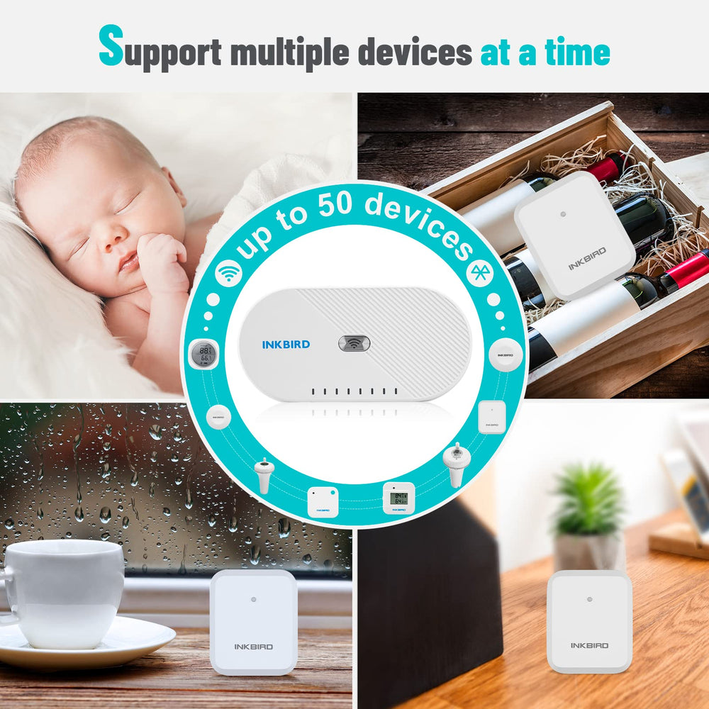 Hand holding Inkbird sensor showing compact size and simple placement advantage