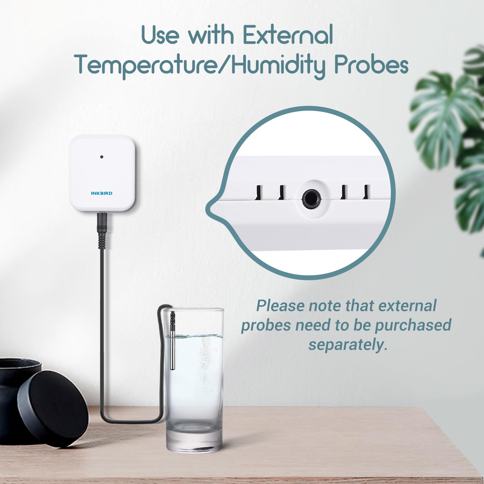 Inkbird sensor held in hand showing compact scale and easy placement