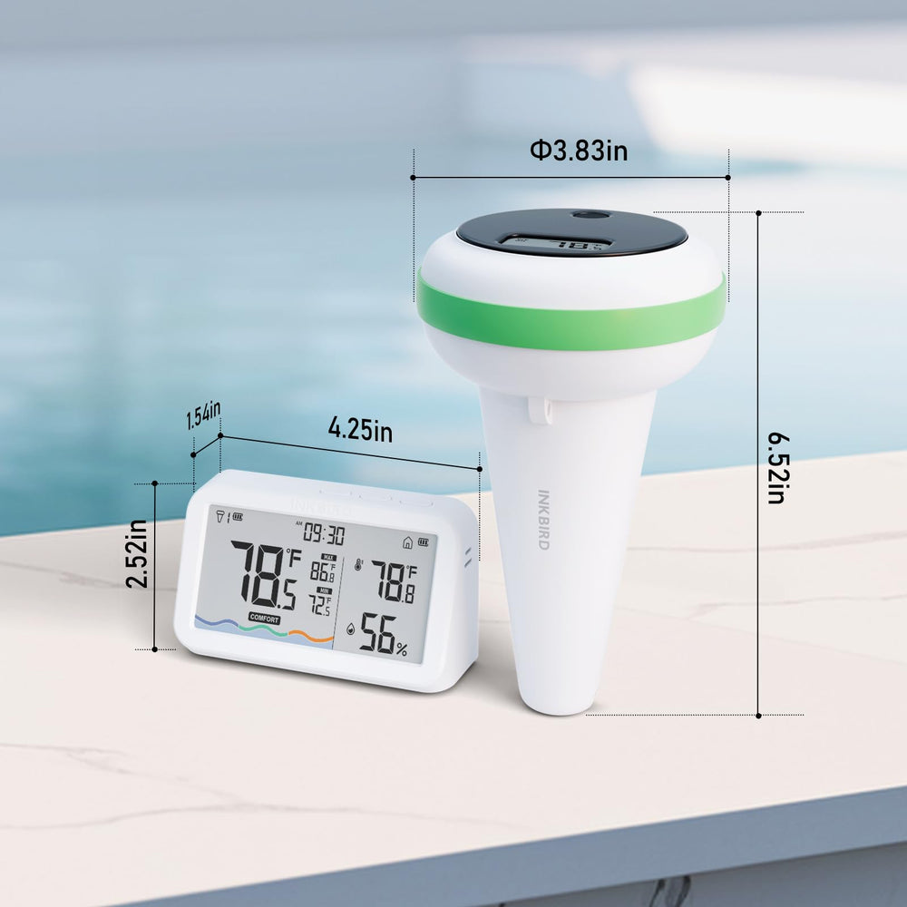 Inkbird transmitter submerged profile showing IP68 waterproof construction benefit