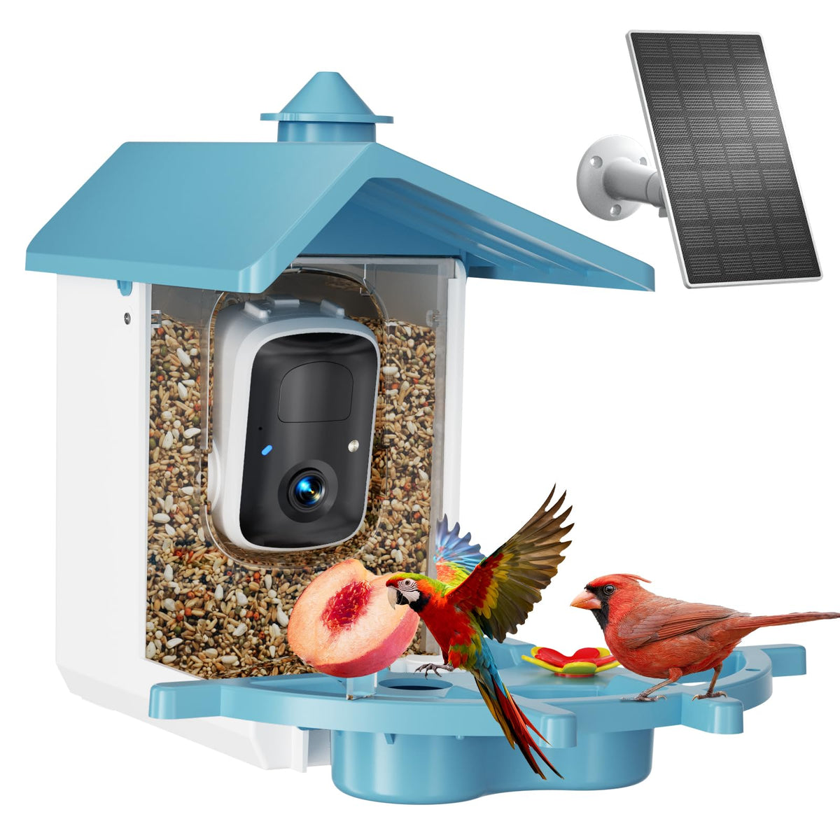 INKCKU front view of feeder camera showing design and clear lens benefit
