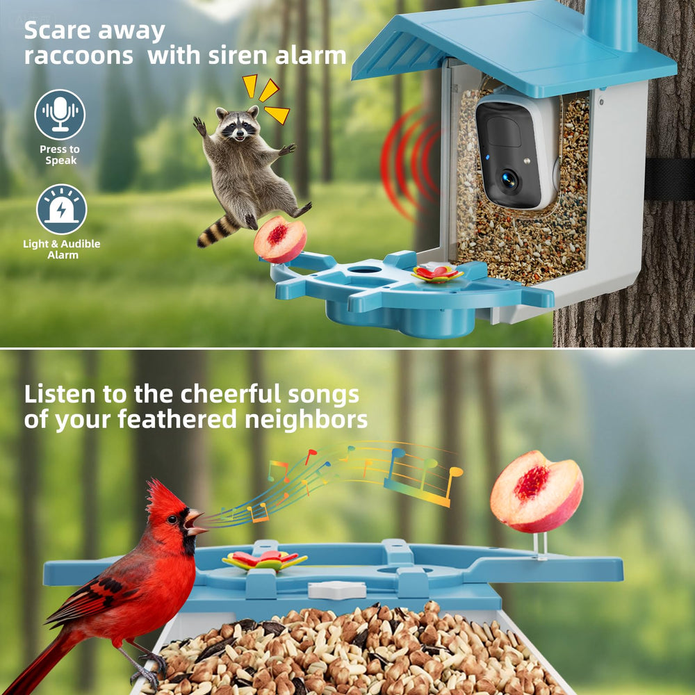 INKCKU solar panel attached to feeder keeping battery charged for longer use