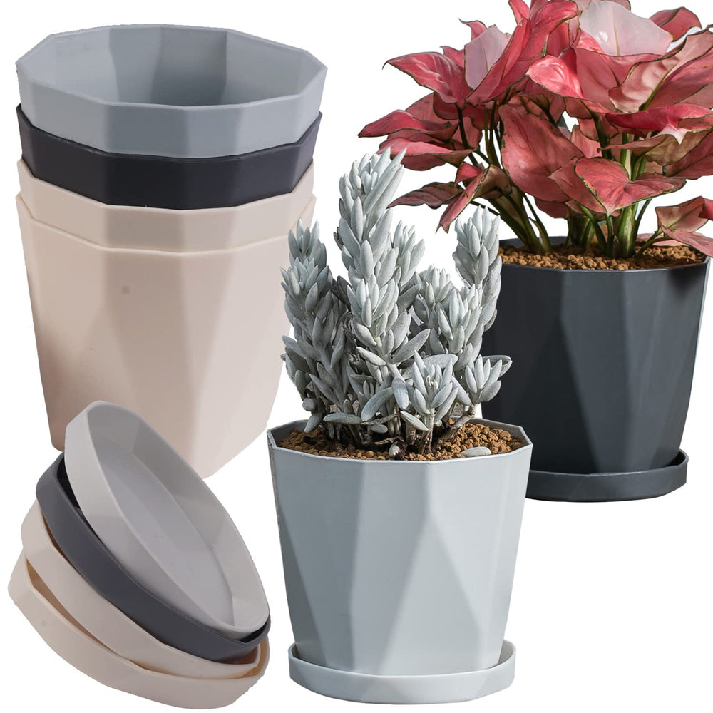 InmeRun front view of six 7-inch pots showing modern shape and neat arrangement