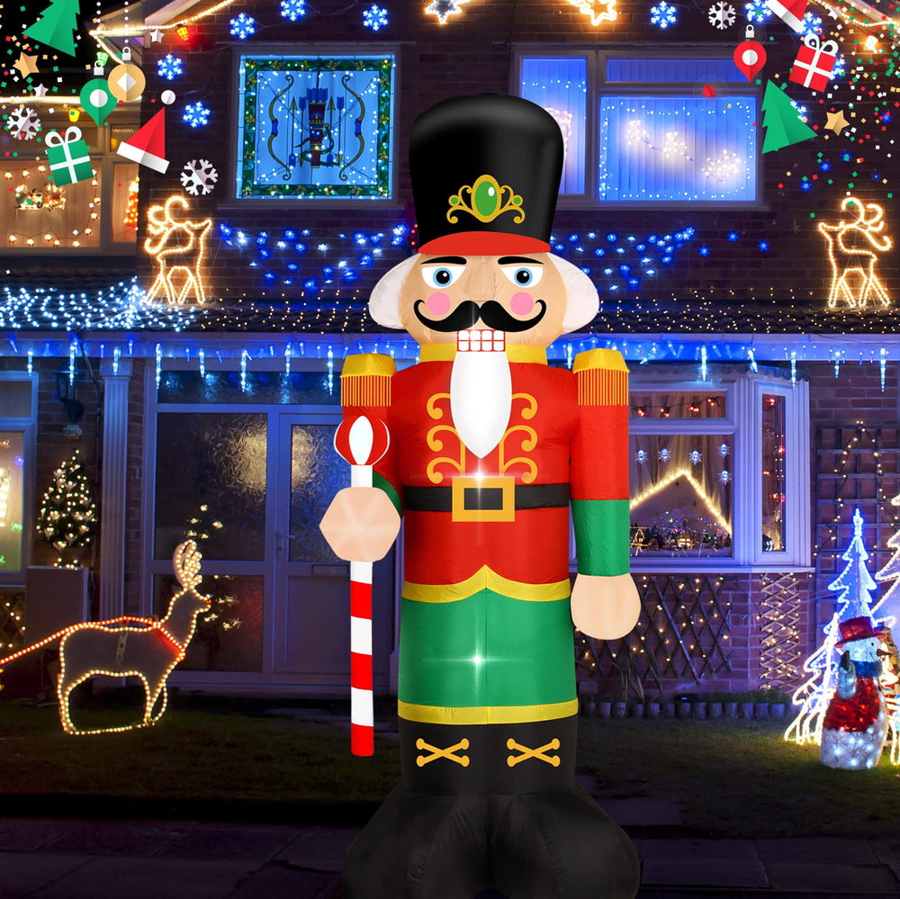 innatefun front view Nutcracker inflatable showing festive curb appeal