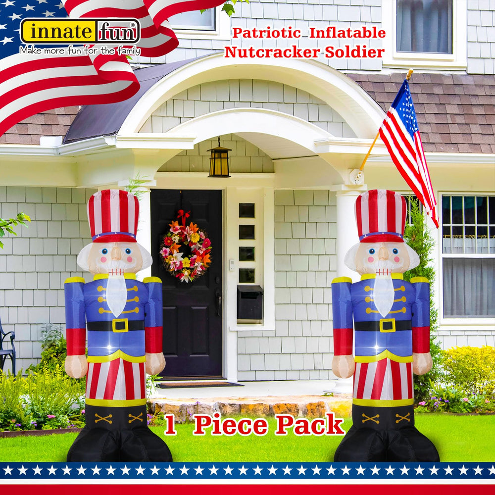 innatefun illuminated nutcracker at night delivering glow and evening curb attraction