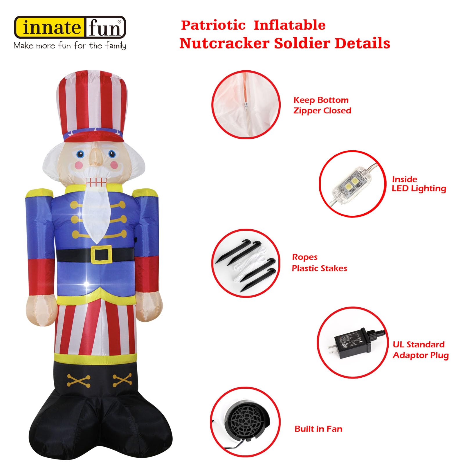 innatefun full-body profile on yard showing statue-like presence and easy visibility