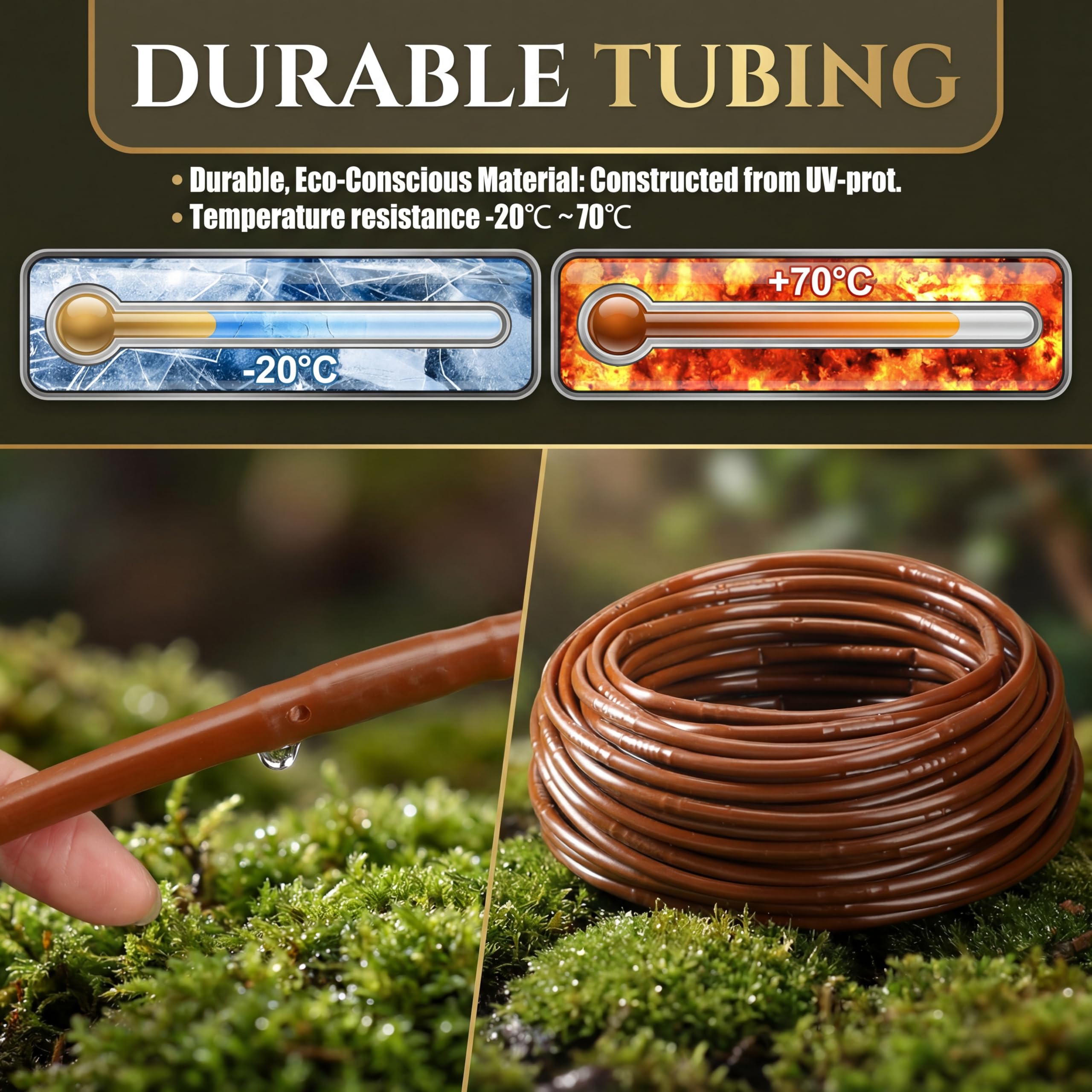 Innconee tubing connected with standard 1/4" fittings showing simple system integration benefit