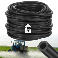 Innconee front view of 3/8 inch x 100 ft hose showing durable labeling and length benefit