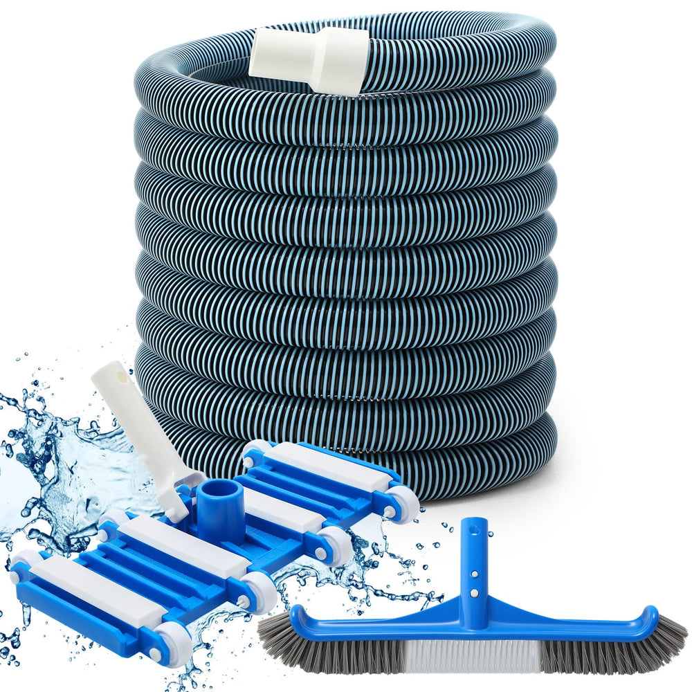 Innconee front view kit showing hose, vacuum head, brush for quick cleaning
