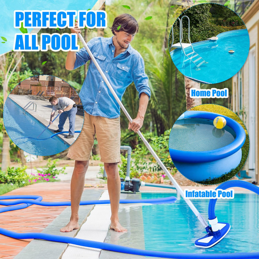 Innconee vacuum head in use on pool floor demonstrating efficient dirt pickup