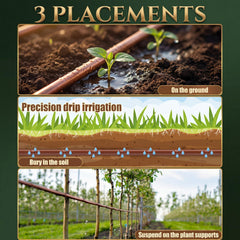 Innconee tubing installed in raised bed showing even watering and efficient root-zone benefit