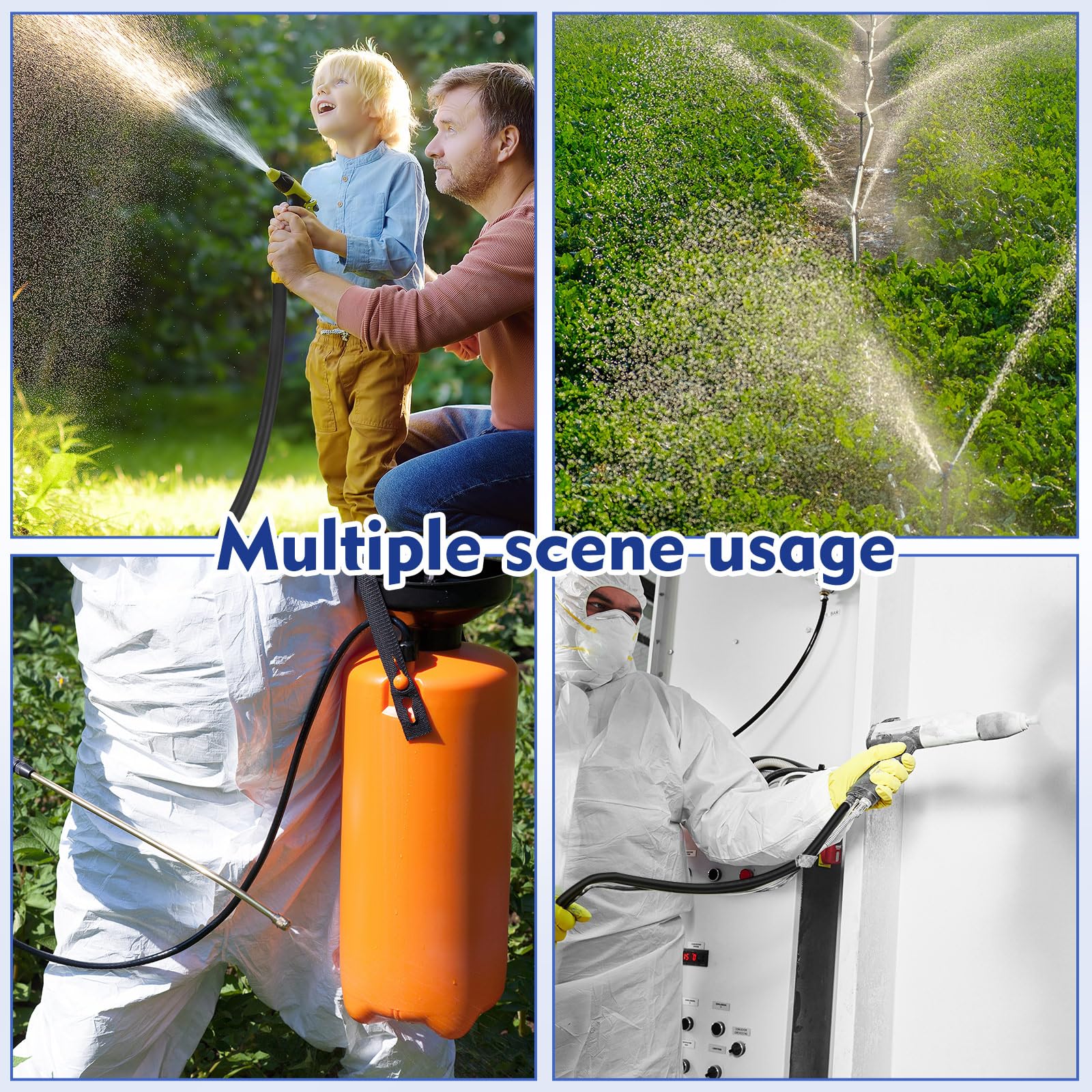 Innconee hose connected to an air compressor illustrating multiuse compatibility