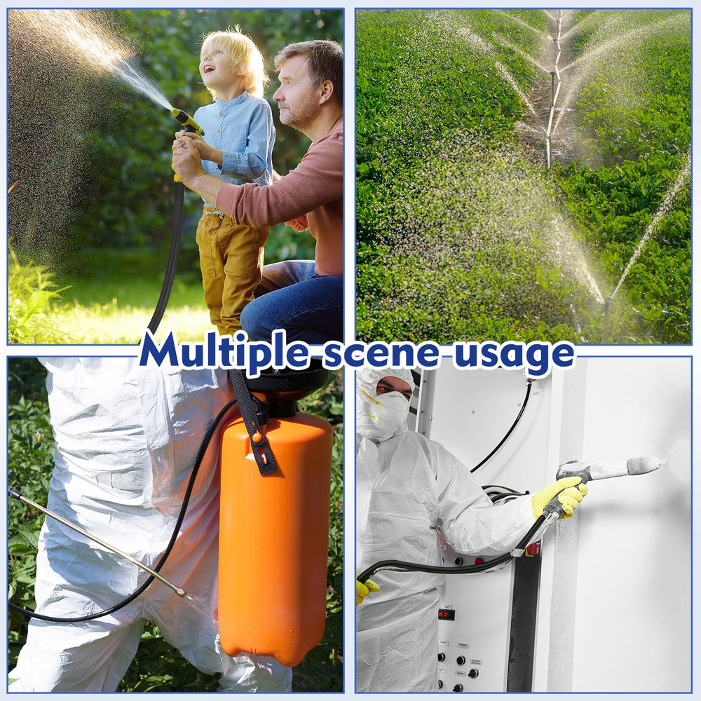 Innconee hose connected to an air compressor illustrating multiuse compatibility