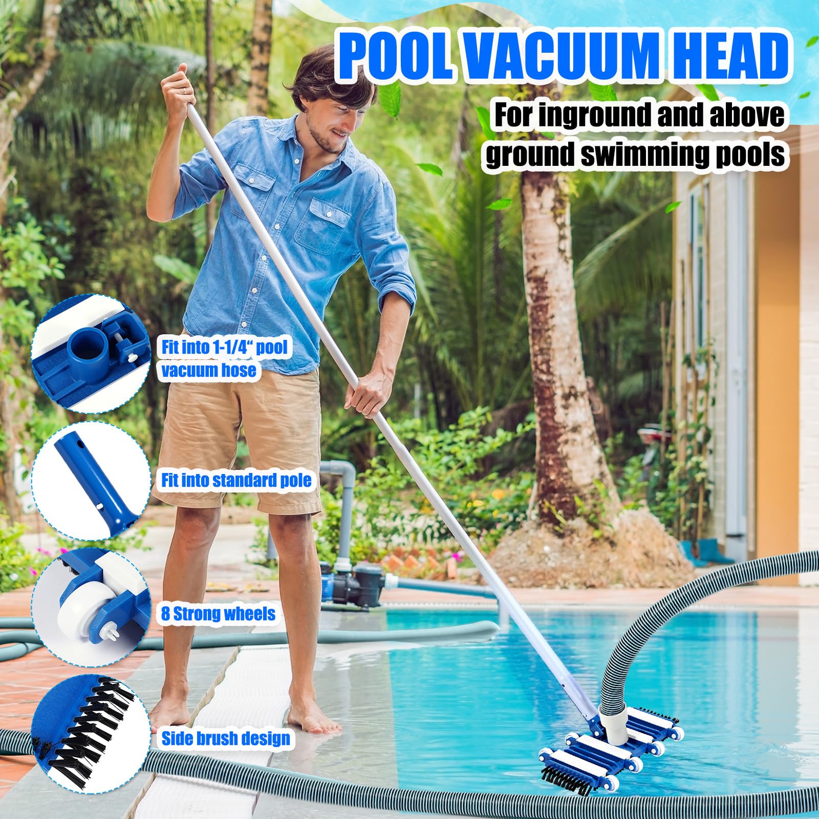 Innconee kit in-pool use demonstrating quick setup and easier debris suction
