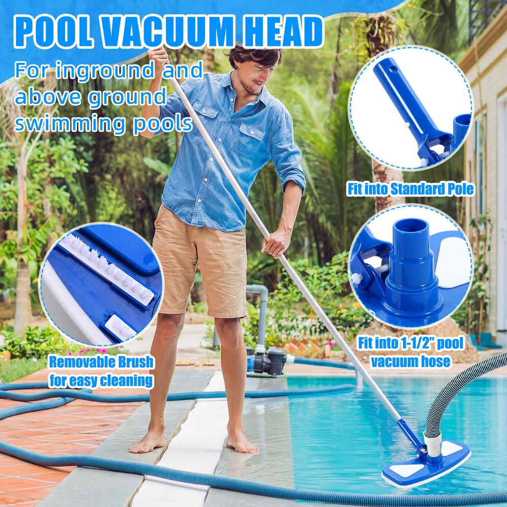 Innconee vacuum kit in use on pool floor demonstrating efficient debris removal