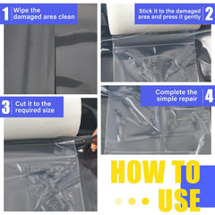 Innconee transparent patch sealing a greenhouse seam for improved light and protection