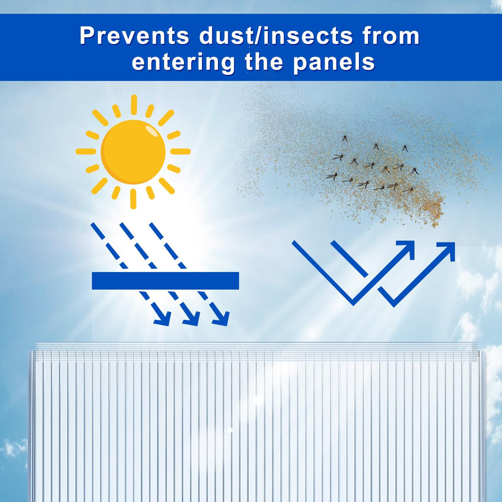 Innconee installed on twin-wall panel demonstrating dust and rain protection benefit