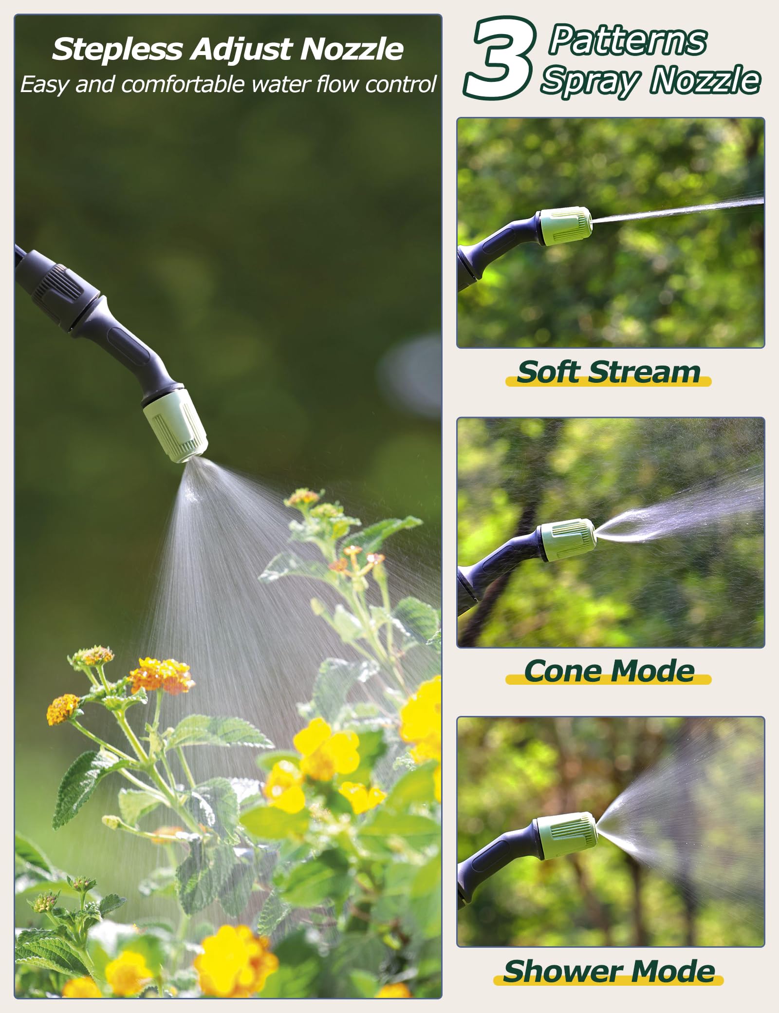 innhom sprayer in use watering garden beds to save time and reduce strain