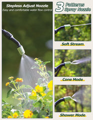 innhom sprayer in use watering garden beds to save time and reduce strain