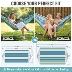 INNO STAGE hammock hung with tree straps demonstrating easy, bark-friendly setup