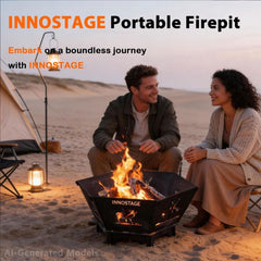 INNO STAGE close-up of deer cutout panels creating attractive flame silhouettes