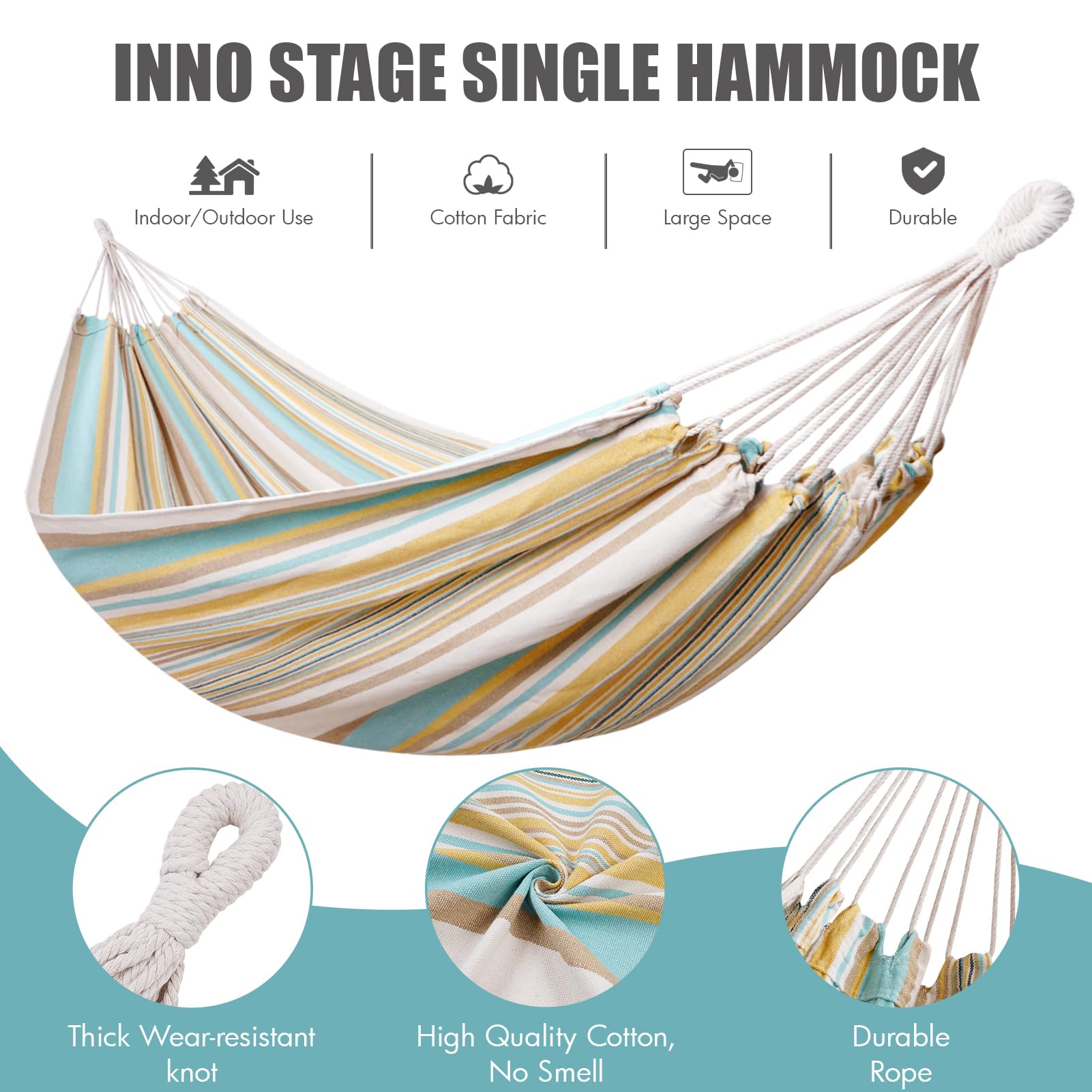 INNO STAGE hammock hung in backyard offering restful outdoor relaxation spot